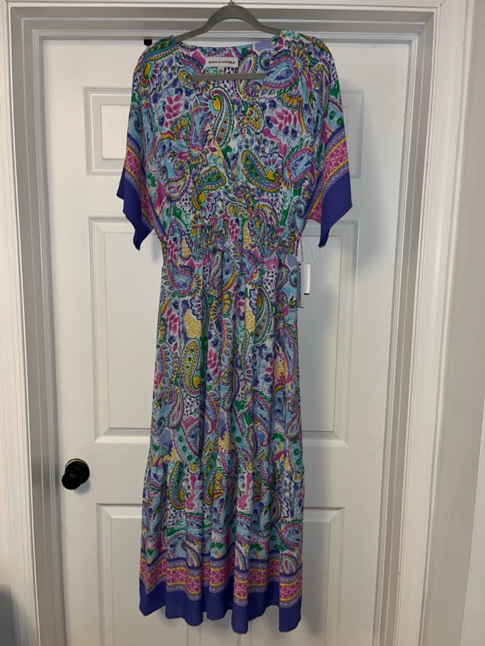 Emma & Michele Purple Paisley Maxi Dress